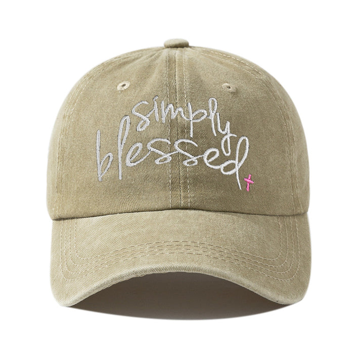 Wholesale Polyester Embroidered English Letters Washed Distressed Baseball Cap JDC-FH-BDe006