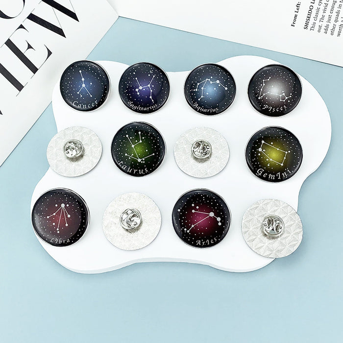Wholesale Electroplated Zinc Alloy Contion Brooch Starry Sky Pin Badge Everyday Fashion Accessory MOQ≥2