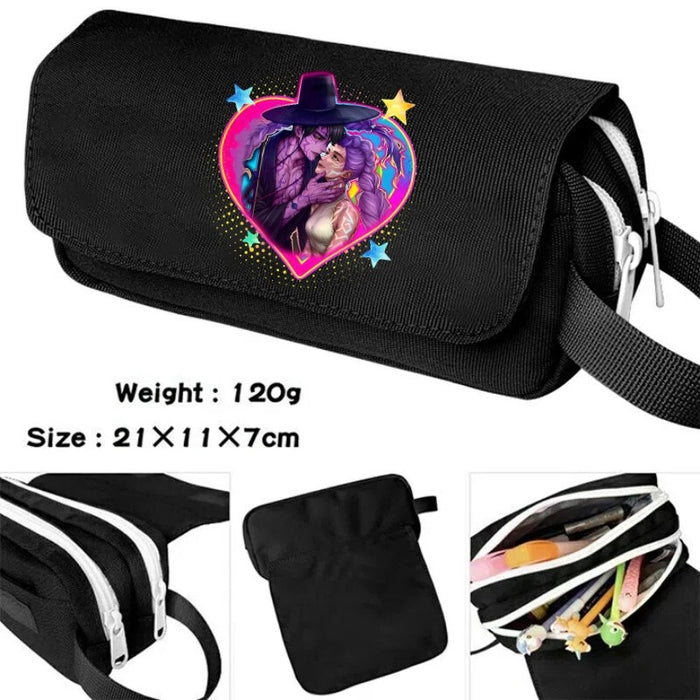 Wholesale Cartoon Print Large Capacity Double-Layer Handheld Pencil Case Stationery Bag Pencil Bag
