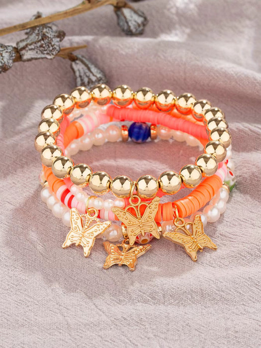 Wholesale Butterfly Crystal Multi-layer Beaded Bracelet JDC-BT-FeiYa004