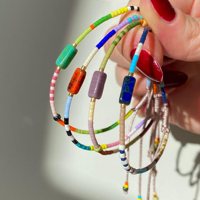 Wholesale Handmade Multicolor Glass Beaded Bracelet Geometric Design Unisex Chic Fashion Accessory For Everyday Wear Or Gift