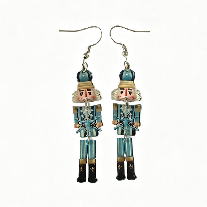 Wholesale Trendy Nutcracker Christmas Soldier Acrylic Earrings 3 Piece Set Holiday Jewelry Accessory