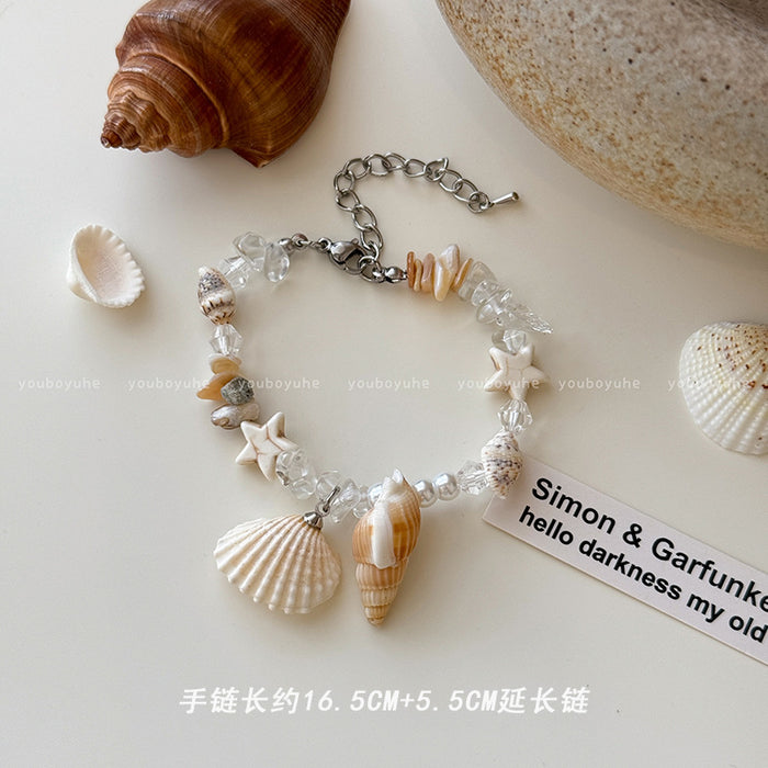 Wholesale Shell Starfish Beaded Bracelet Seaside Accessible Luxury Versatile Bracelet