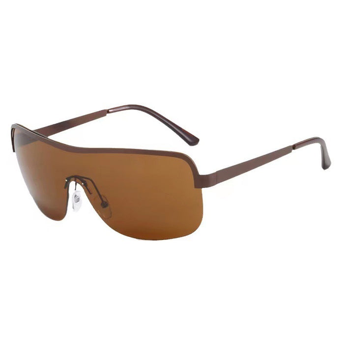 Wholesale Riding windproof sports sunglasses, integrated sunglasses, oversized frame, high-end metal goggles