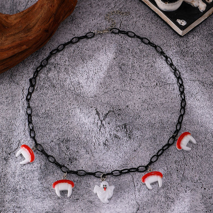 Wholesale Necklace Female Pumpkin Ghost Face Pendant Collarbone Chain Party Jewelry