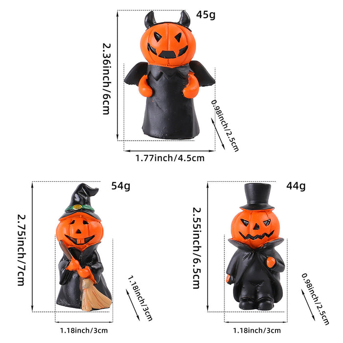Wholesale  Mini Pumpkin Little Devil Gentleman Doll suit Home Party Desktop Resin Craft Ornaments