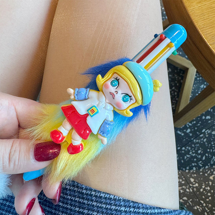 Wholesale Cute Press-to-press Ballpoint Pen Ins High Color Value Multi-color Ballpoint Pen