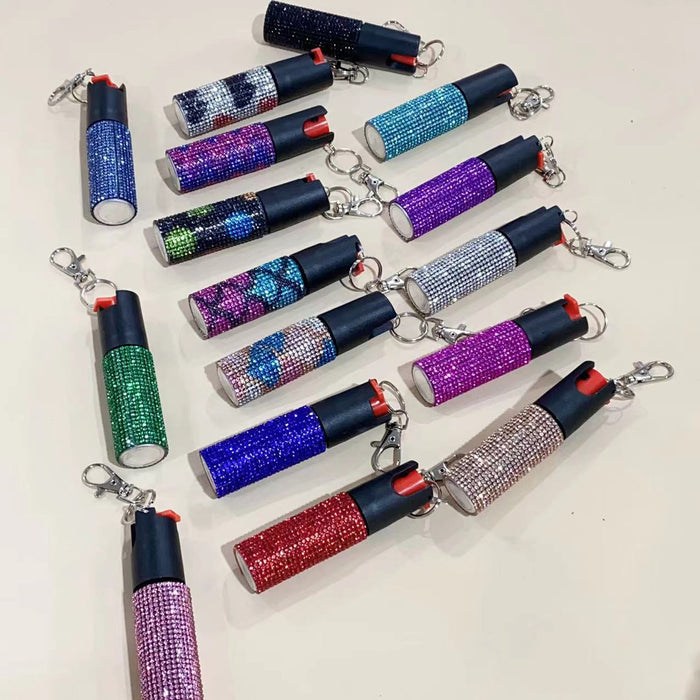 Wholesale Plastic Diamond Inlaid Portable Press Type Keychain JDC-KC-ZY013