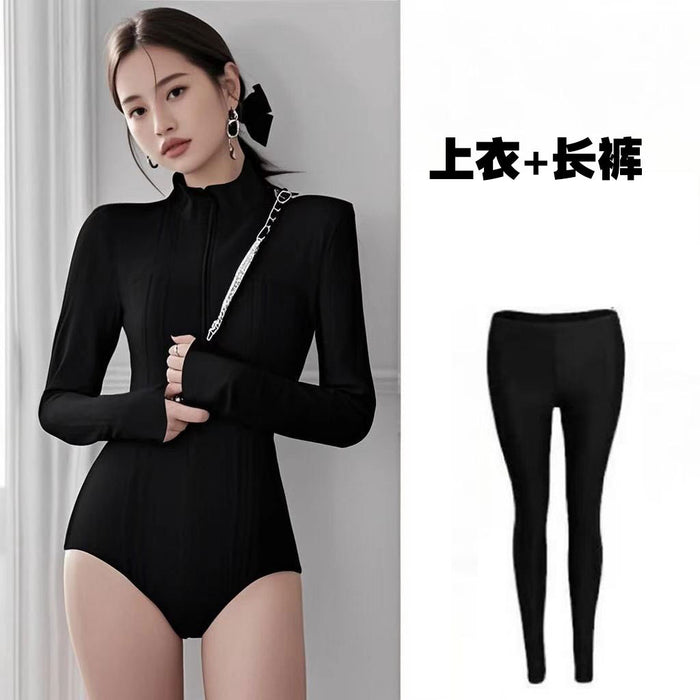 Wholesale High neck swimsuit, long sleeved pants, professional sun protection one-piece quick drying diving suit