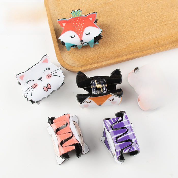 Wholesale hairpin pvc  hair clip cartoon animal hair clip back head headdress