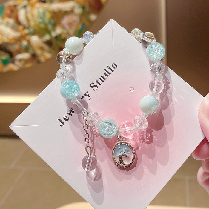 Wholesale Glass Bracelet Unicorn Milk Cap Floral Design for Children Jewelry Gift MOQ≥3