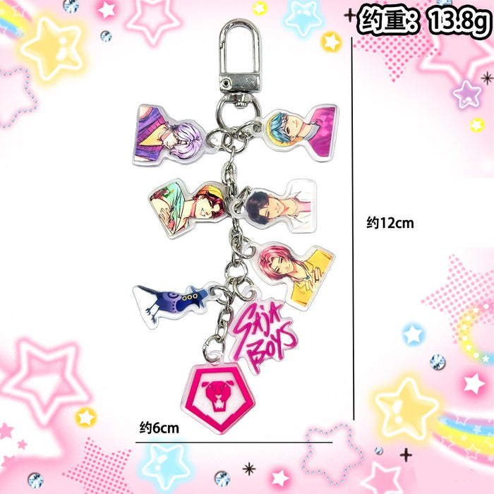 Wholesale 5pcs/ set Kpop Acrylic Keychain Bag Charm
