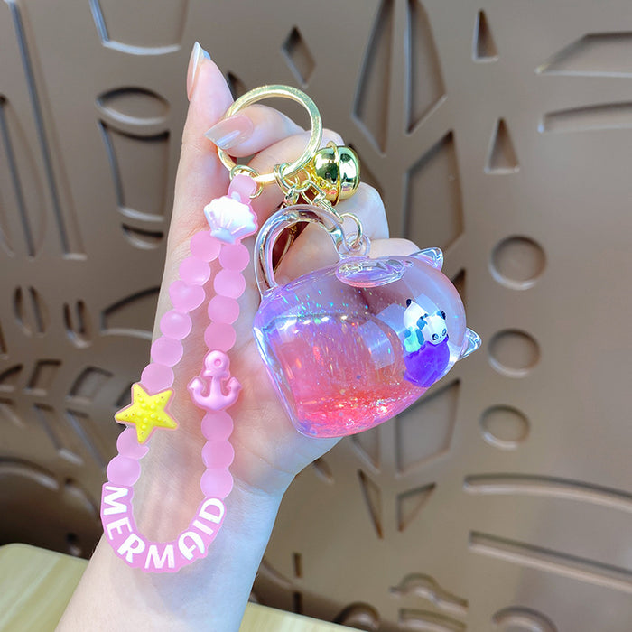 Wholesale Oil in keychain, drift bottle, cute pendant bag