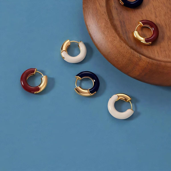 Wholesale  Earring Contrast Color Enamel Dropping Glaze Earrings Women's Elegant  Earrings