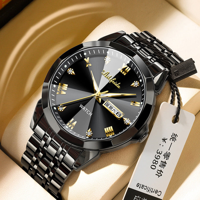 Wholesale Quartz watch rhombus mirror waterproof luminous