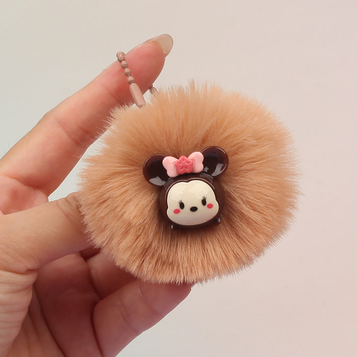 Wholesale Plush Bear Pom Pom Keychain Pendant Fashion Bag Charm For Gift