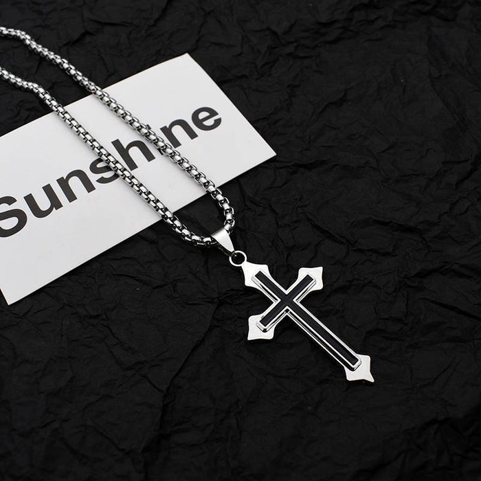 Wholesale Cross necklace for men and women, Instagram trendy couple, bouncing disco pendant, personalized student, hip-hop style, design sense, niche necklace