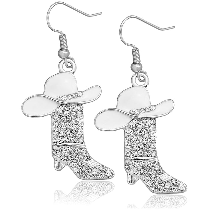 Wholesale Western boots earrings diamond pendant earrings