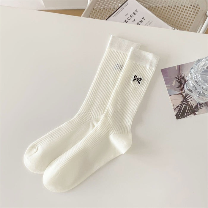 Wholesale Bow shaped mid tube socks, breathable mesh socks, ballet style pile socks, sweat absorbing socks