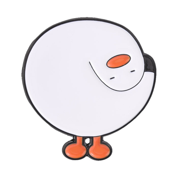 Wholesale Trendy Cartoon White Goose Brooch Pin Cute Zinc Alloy Enamel Badge Everyday Fashion Accessory