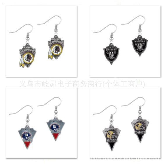 Wholesale Rugby team logo earrings