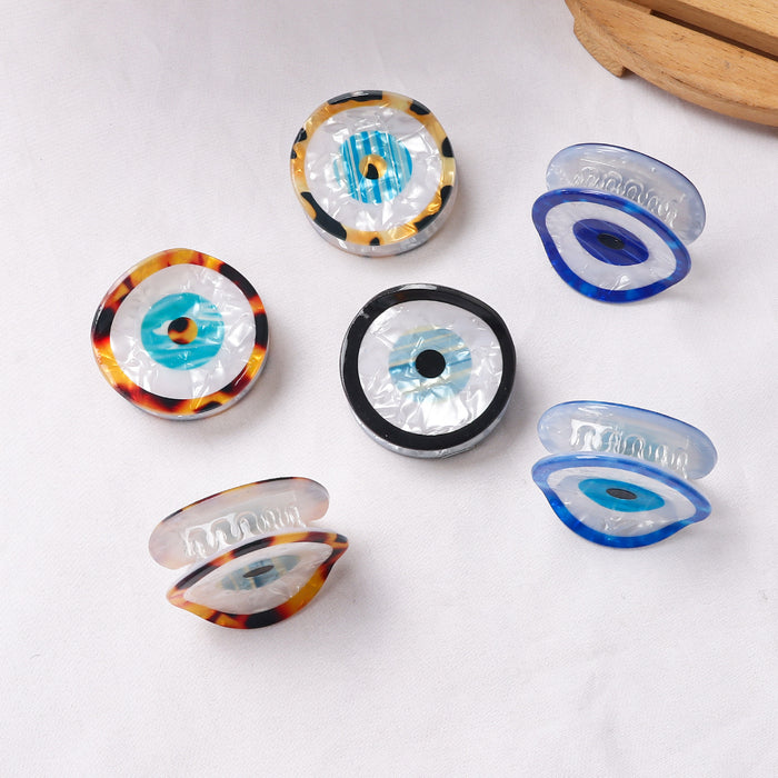 Wholesale Printed Imitation Acetic Acid Devil' s Eye Grabber Headband Hairpin Blue Eyes