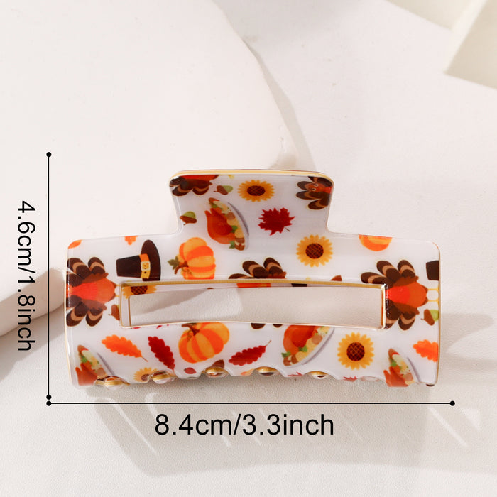 Wholesale Thanksgiving Retro Turkey Claw Hair Clip Cream White PVC Women S Fashion Hair Accessory For Everyday Styling Or Boutique Resale