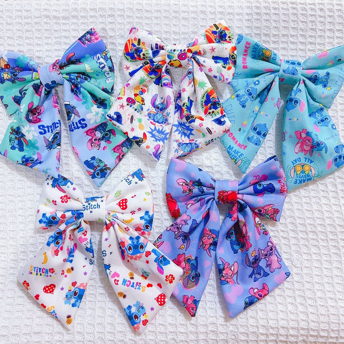 Wholesale Hair accessories girls simple bow ribbon hairpin cute blue clip