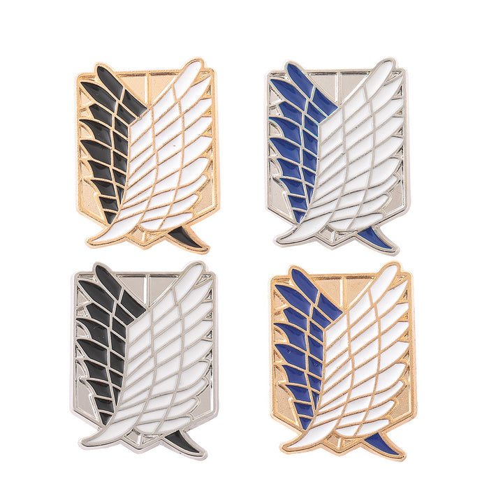 Wholesale Anime Wings Of Freedom Metal Brooch Pin Electroplated Finish Jewelry Accessory For Resale
