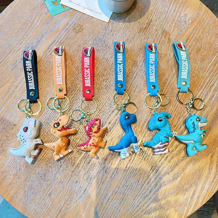 Wholesale Cartoon little dinosaur keychain doll car keychain souvenir school bag pendant small gift