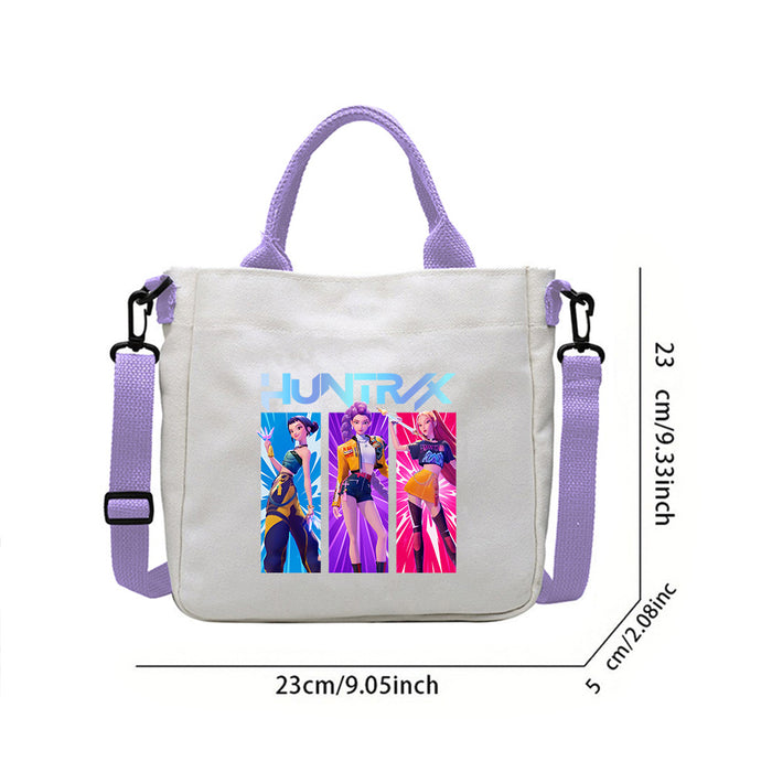 Wholesale Popular movie print canvas bag  student crossbody bag with detachable shoulder strap and handbag