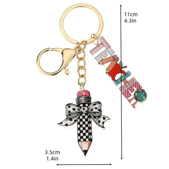Wholesale Bow Pencil Letter Strip Keychain