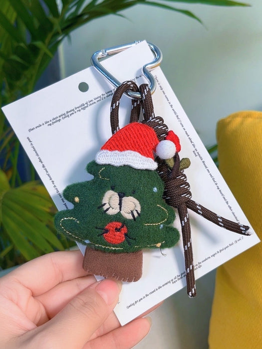 Wholesale Christmas Plush Keychain Bag Charm – Cute Santa and Tree Design Holiday Gift Accessory
