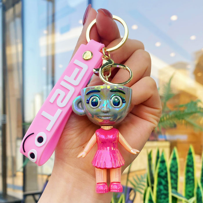 Wholesale 10 PCS Colorful and cute cartoon silicone keychains