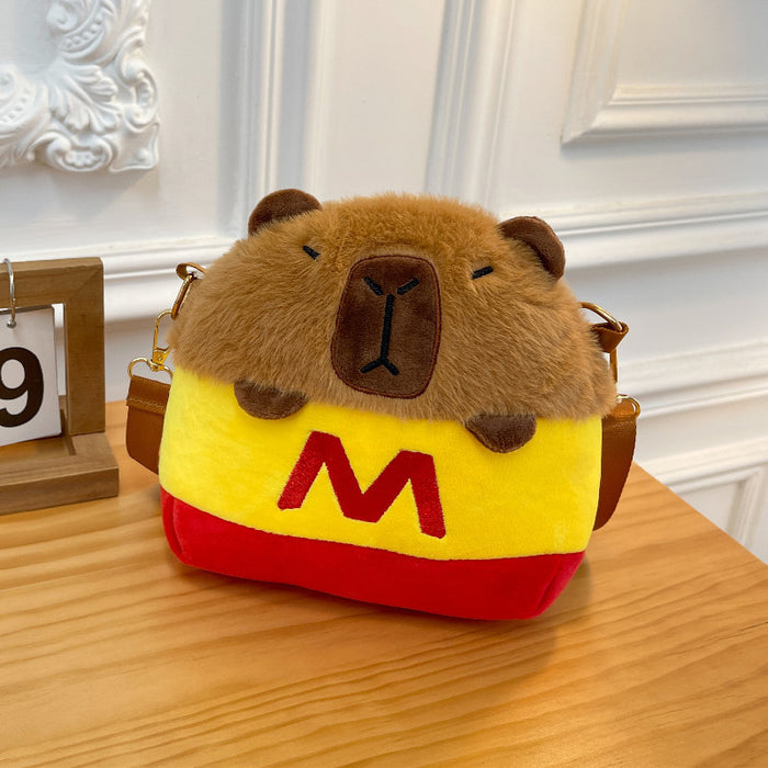 Wholesale Plush Bag Women's Fashion Cute Bear Cartoon Shoulder Crossbody Bag Capibala Capybara Coin Purse