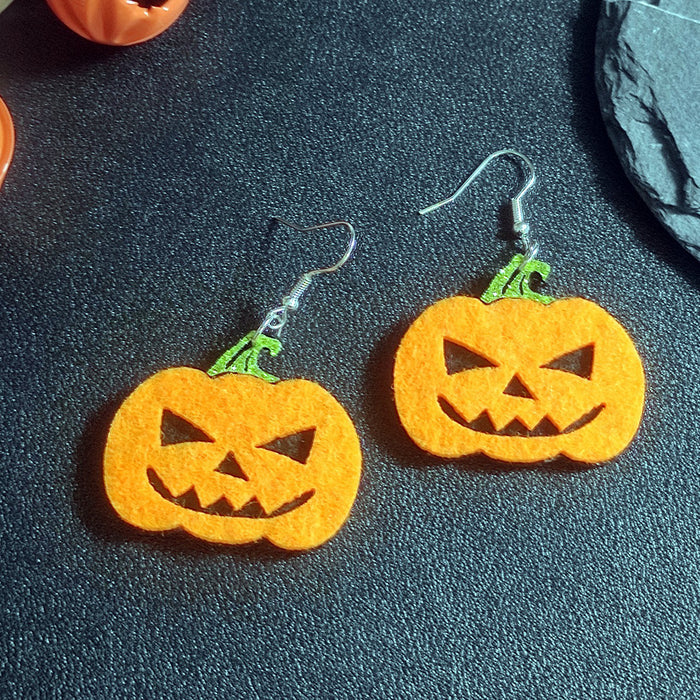 Wholesale Halloween Pumpkin Skull Fabric Earrings JDC-ES-JunJie010