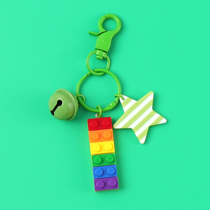 Wholesale Plastic Rainbow Building Block Keychain JDC-KC-CYa012