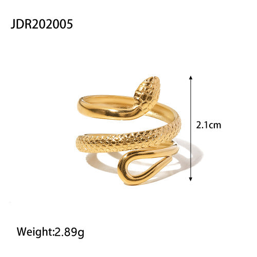 Wholesale Non Fading 18k Gold Stainless Steel Open Ring High-end Feel Ring Titanium Steel Bracelet JDC-RS-JD009