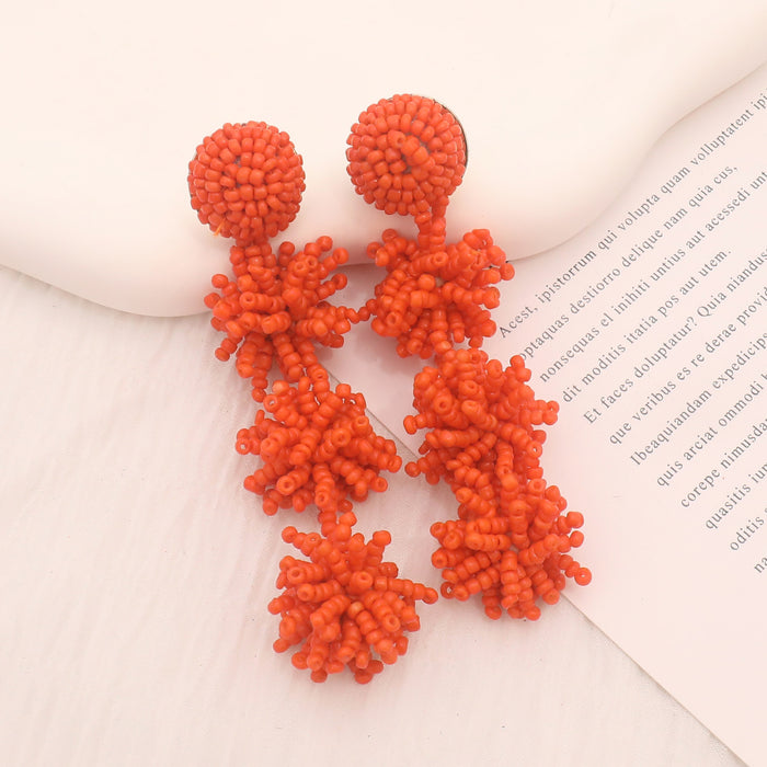Wholesale Wholesale of colorful handmade beaded earrings with exaggerated personality for women