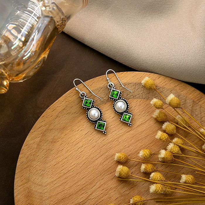 Wholesale Retro Feather Turquoise Earrings Dragonfly  Drop Round Earrings