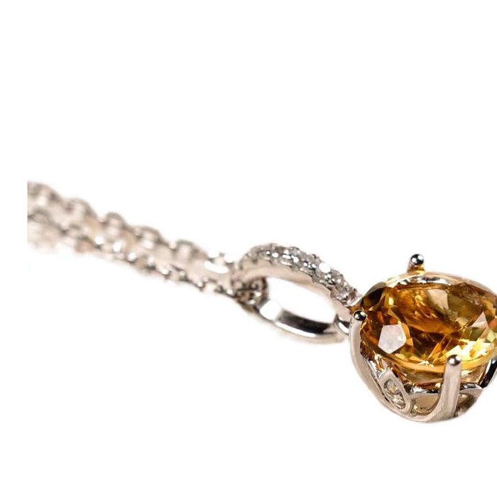 Wholesale  necklace s925  silver citrine pendant  all-match clavicle chain