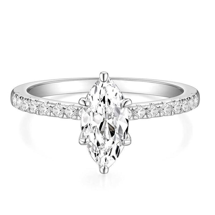 Wholesale French Chic Horse Eye Cubic Zirconia Ring Gold Tone Adjustable Copper Band Everyday Wear Jewelry