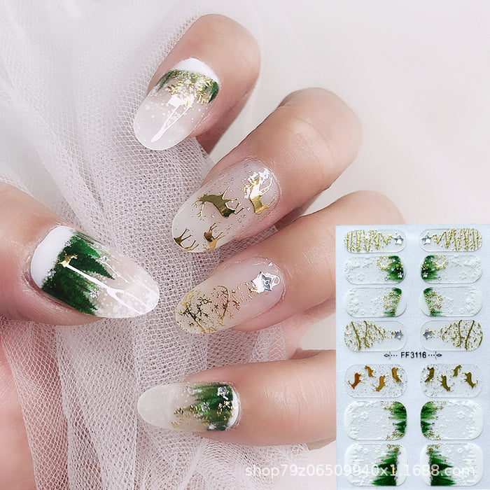 Wholesale 14 Stickers/sheet Christmas Snowflake Elk Nails Kits Nail Stickers JDC-NS-ARS001