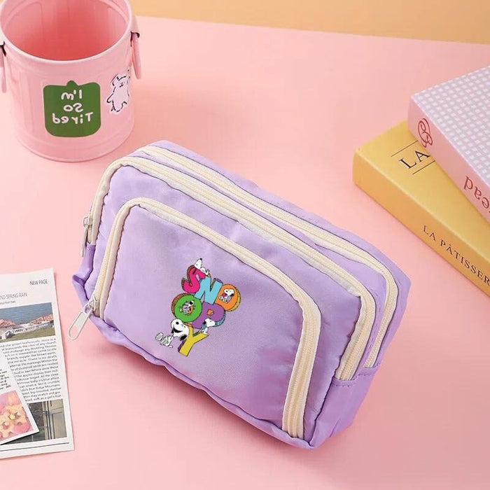 Wholesale Polyester Cartoon Dog Print Pencil Case Cute Student Stationery Pouch For School Girls Storage Bag