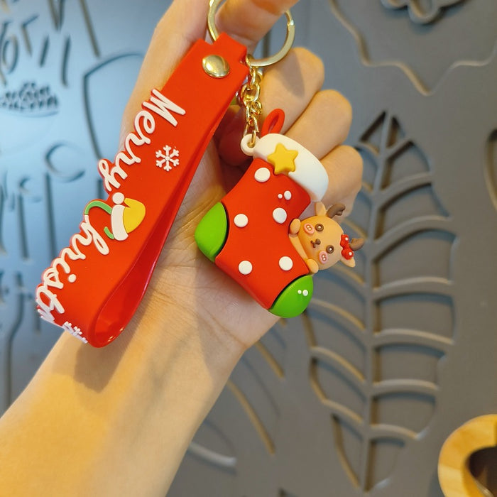 Wholesale Christmas Silicone Cartoon Doll Keychain JDC-KC-MingT215