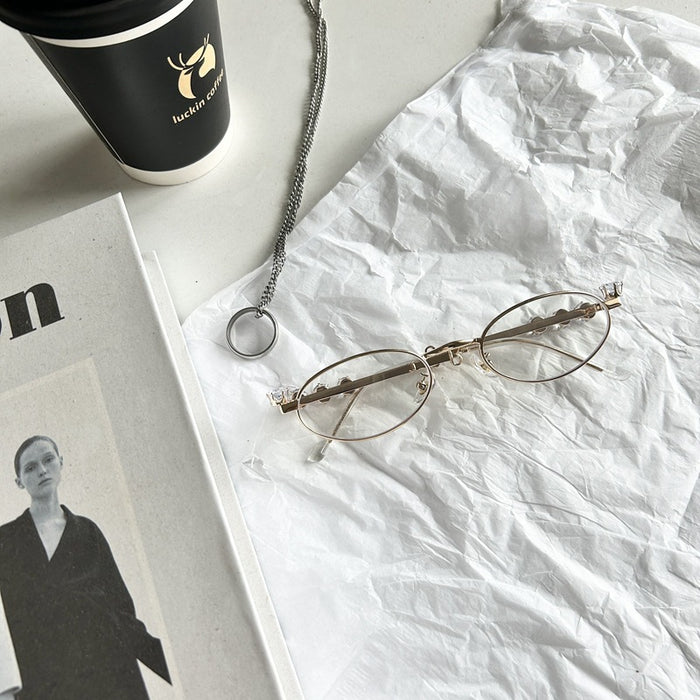 Wholesale Advanced natural pearl studded diamond frame, natural myopia frame