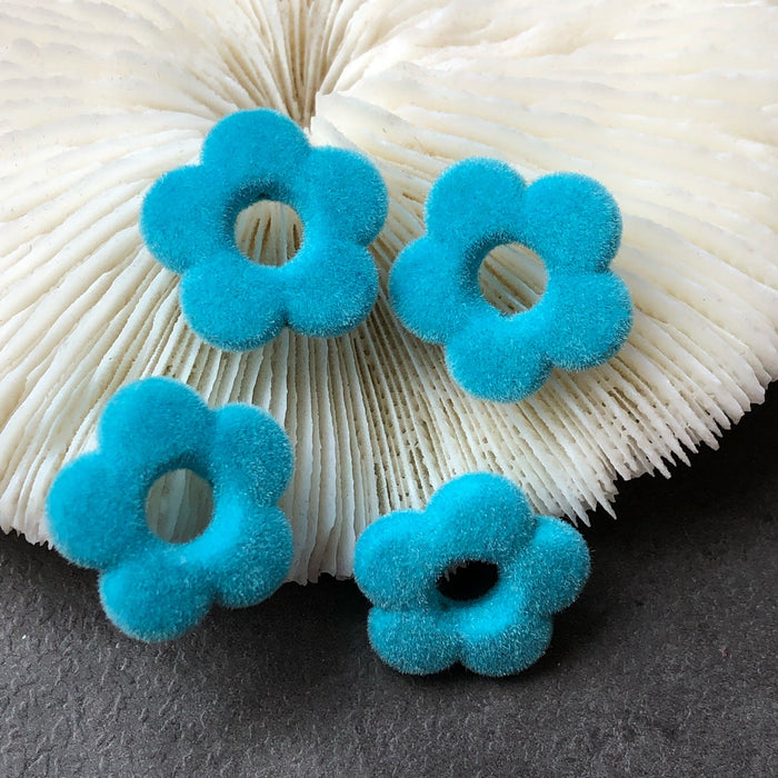 Wholesale 10PCS Flocking Small Flowers DIY Jewelry Accessories Beads JDC-BDS-YuPan001