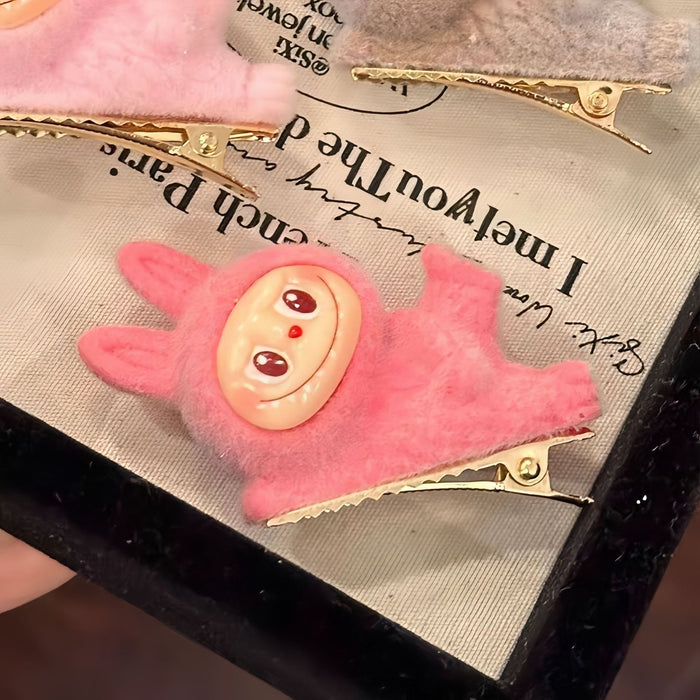 Wholesale Plush side lying fabric accessories, hair clips, cute hair clips, plush toys