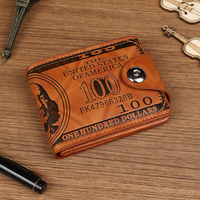 Wholesale Vintage PU Leather Wallet with US Dollar Pattern and Multi-Card Slots MOQ≥2