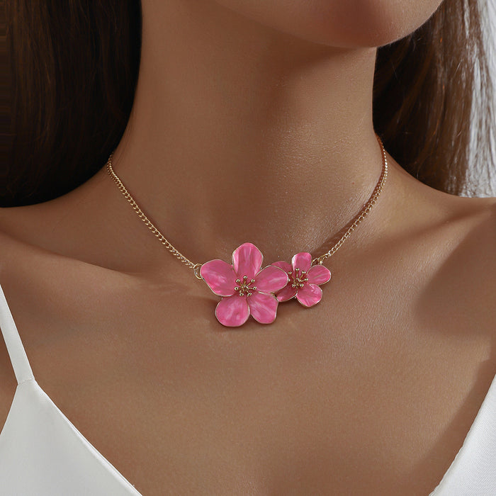 Wholesale Gold Flower Calla Lily Collar Necklace Zinc Alloy Fashion Accessory